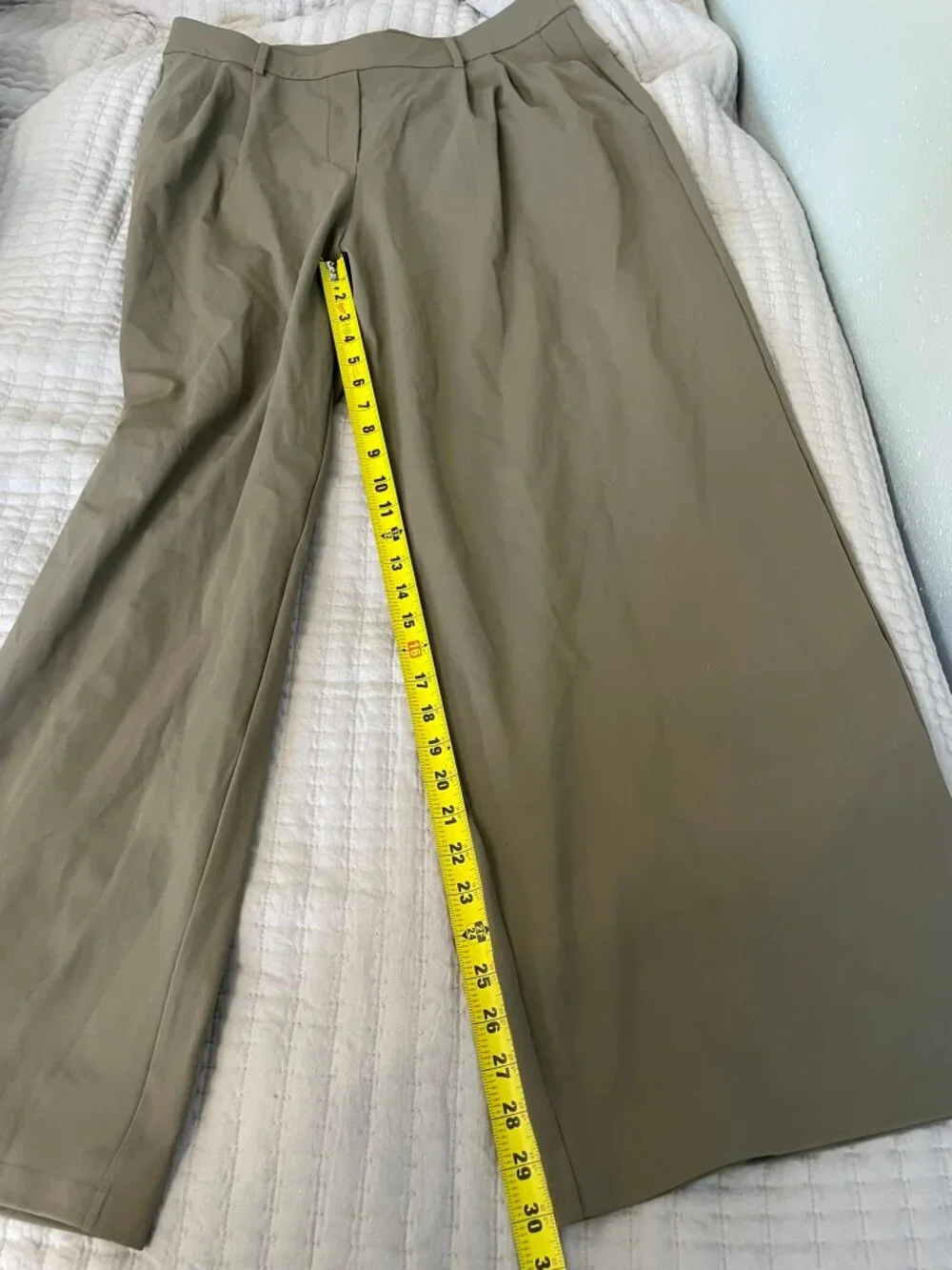 lululemon Wide-Leg Trouser Pant Women's XL Dark Olive Pleated Woven Career - Picture 5 of 9